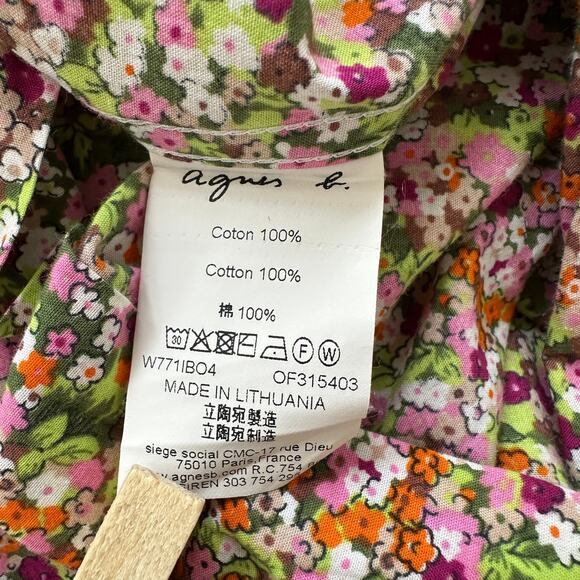 Agnes B. Homme Paris floral button down long sleeve cotton shirt mens size 42 - Picture 7 of 10